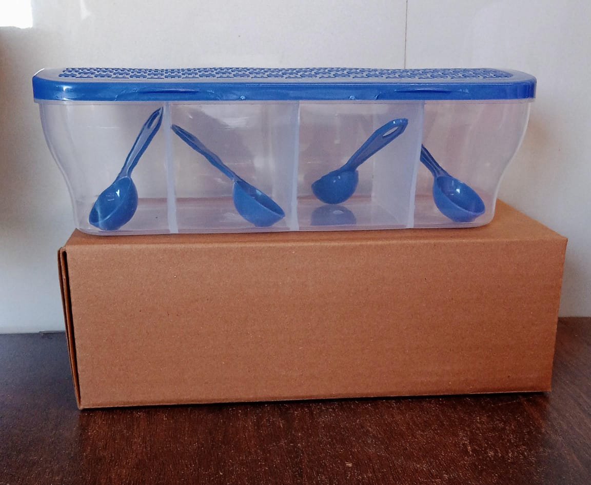 Kitchen Multipurpose Air-tight 4 Sections Storage Containers / Masala Box (1 Set) Kitchen Multipurpose Air-tight 4 Sections Storage Containers / Masala Box (1 Set)